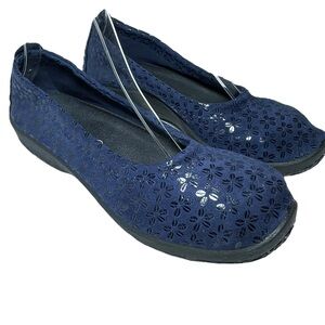 ARCOPEDICO navy blue floral embossed ballet style flats EU-sz39 L15 ballerina